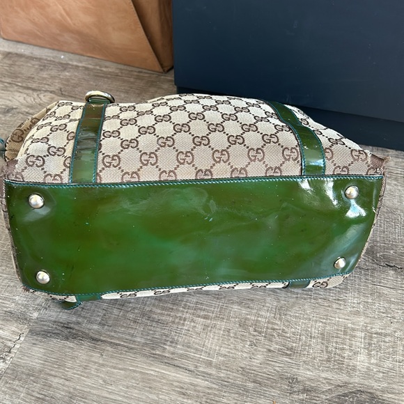 ❤️‍🔥SALE!GUCCI  Abbey Monogram Tote Dark Green Trim - Picture 5 of 10